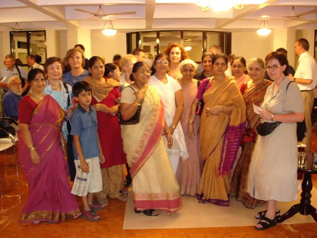 A gathering of YL (women) amateur radio operators with Bharathi Devulapalli